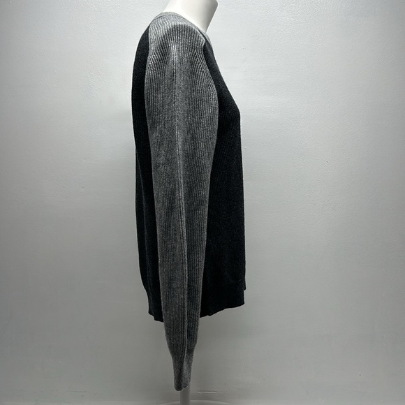 Theory Toby Sweater Colorblock Wool Cashmere Knit Crewneck Gray Men's Size XS - Picture 5 of 7